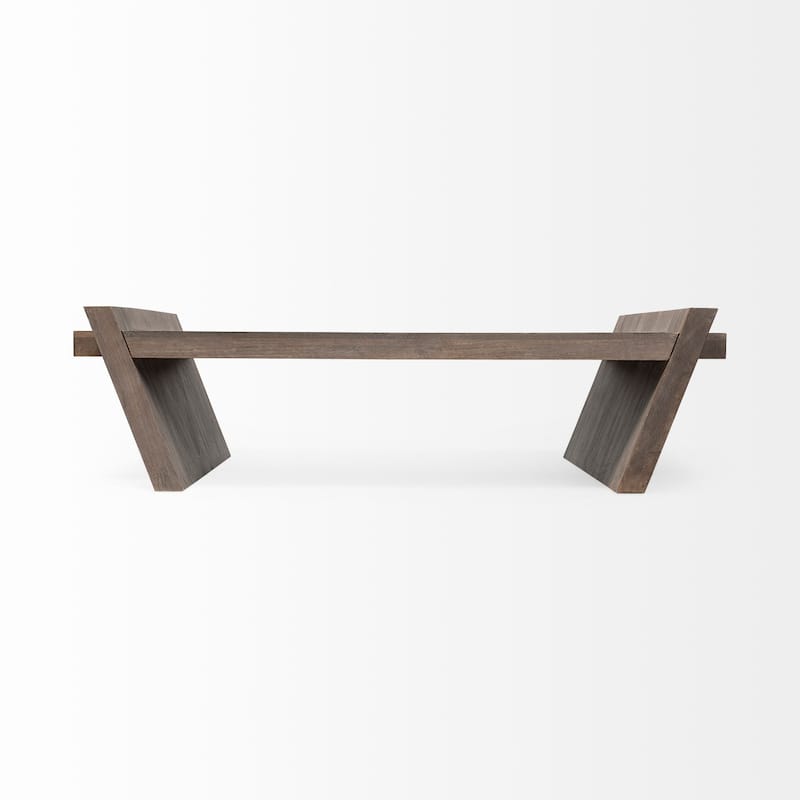 HomeRoots 59" Brown Wood Coffee Table - 36