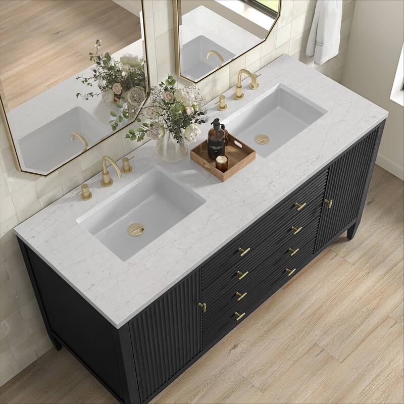 James Martin Vanities 485-V60D-3WZ Myrrin 60" Double Basin Wood Vanity