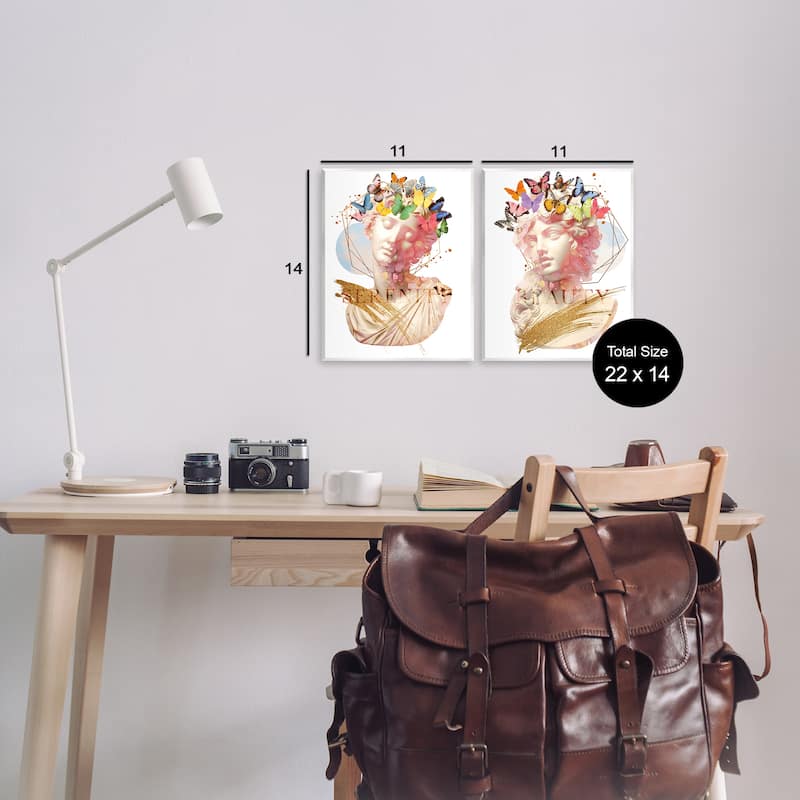 Stupell Serenity & Beauty Glam Collages Wall Plaque Art Design By Susan Arnot (Set of 2)