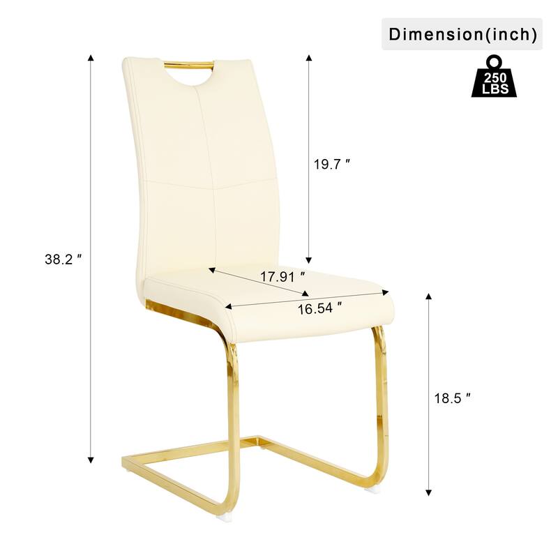 Modern PU Dining Chair with Gold Metal Legs, Versatile for Kitchen, Living Room, Bedroom, and Dining Room.