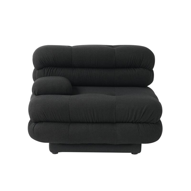 L-Shaped Modular Sectional Couch, Double Layer Deep 3-Seat Couches with Chaise Ottoman