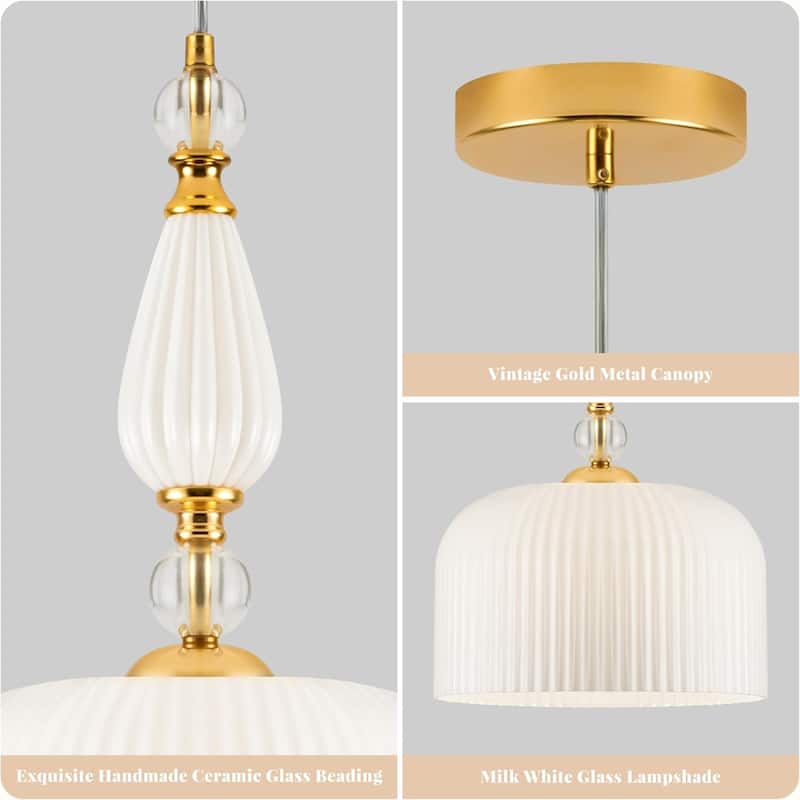 Adjustable pendant lights milk white kitchen island lights metal/glass/ceramics hanging lamp