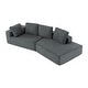 Grey Chenille Curved Sectional Loveseat Streamline Chaise Lounge - Bed ...