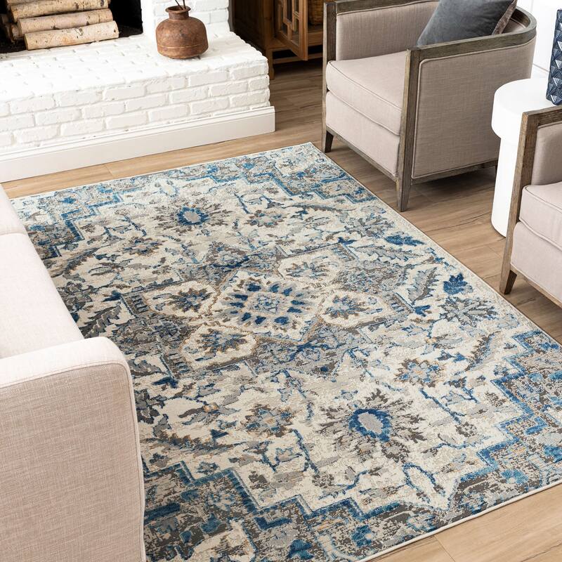 Mohawk Home Pandora Floral Ornamental Medallion Woven Area Rug