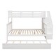 preview thumbnail 17 of 32, Stairway Twin Over Full Bunk Bed with Guardrail & Storage, Wood Bed Frame with Twin Trundle for Kids Teens Adults, Bedroom Dorm