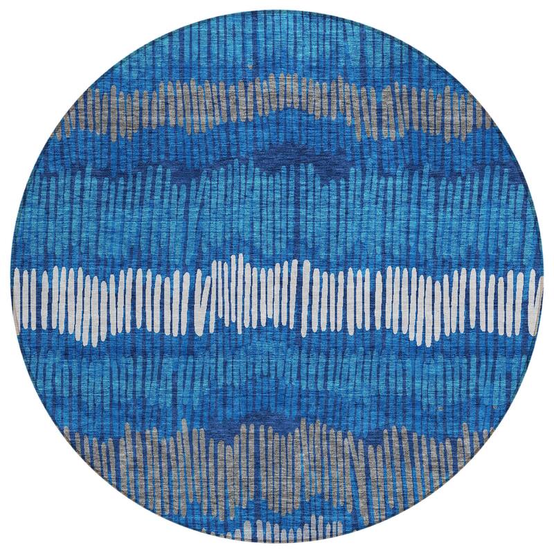 Machine Washable Indoor/ Outdoor Chantille Stripe Abstract Rug