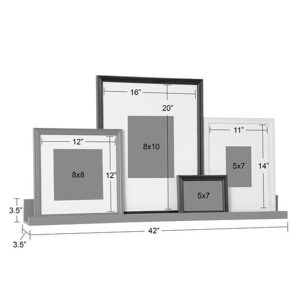 dimension image slide 1 of 2, Kate and Laurel Bordeaux Wall Shelf with Frames Set