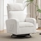 preview thumbnail 45 of 84, HOMYKA Swivel Glider Rocker Accent Chair for Nursery with Side Pocket White