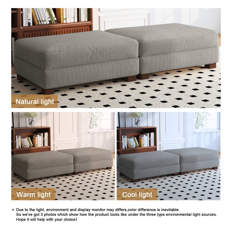 Modern Rectangular Ottoman Foot Rest Stool for Couch
