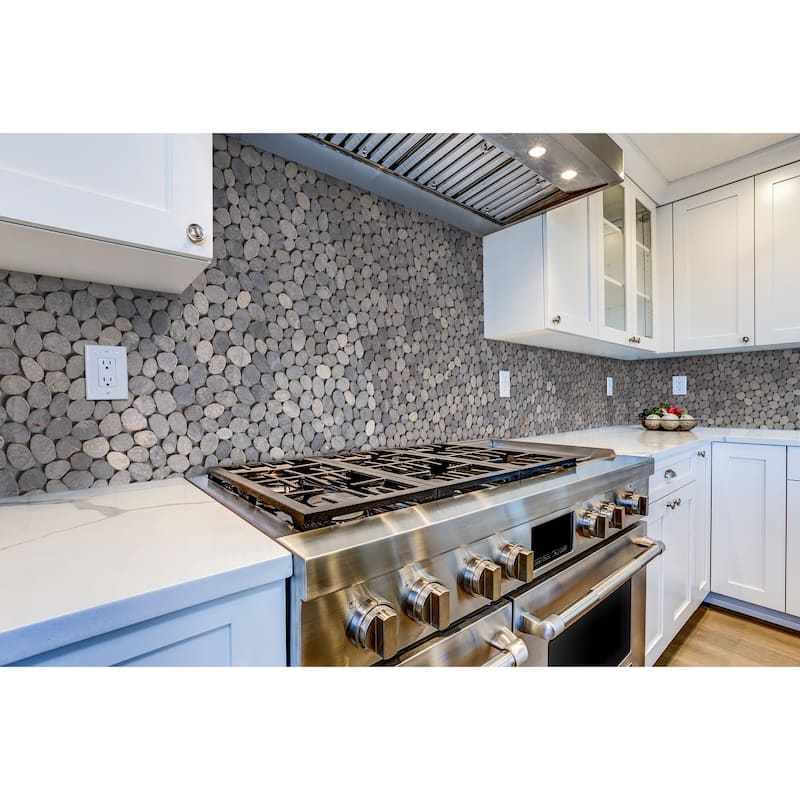 Coin Marble 11 in. x 11 in. Marble Mesh-Mounted Mosaic Wall and Floor Tile