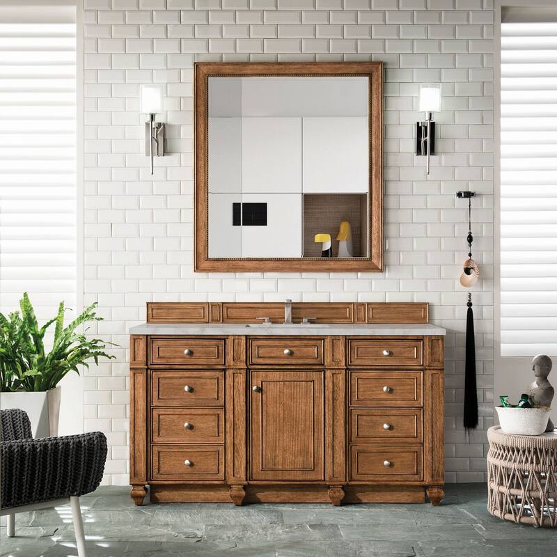 James Martin Vanities 157-V60S-3VSL Bristol 60" Single Basin Walnut