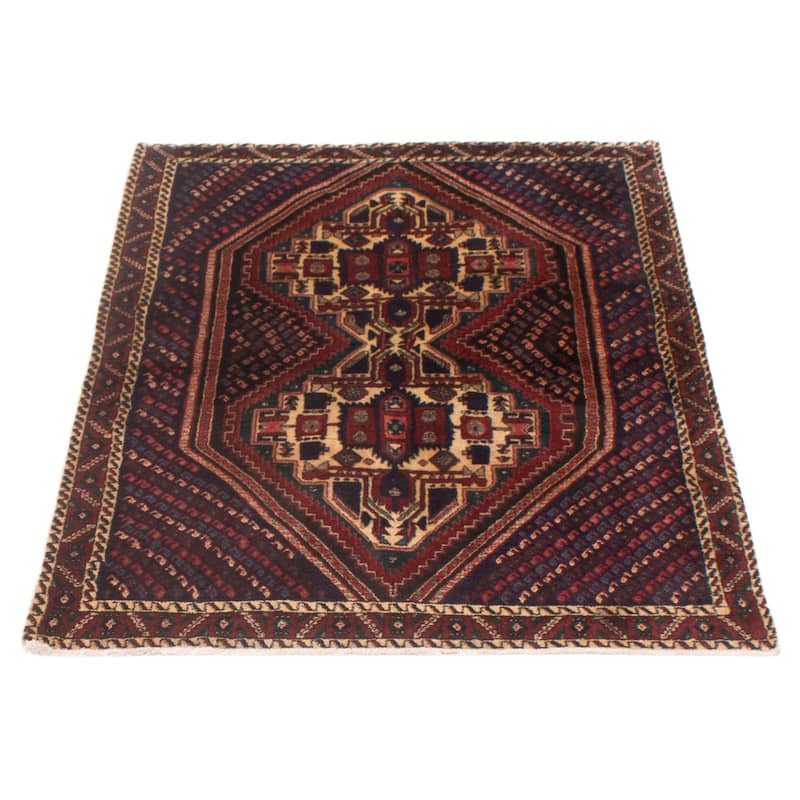 ECARPETGALLERY Hand-knotted Melis Vintage Dark Navy Wool Rug - 3'11 x 5'8
