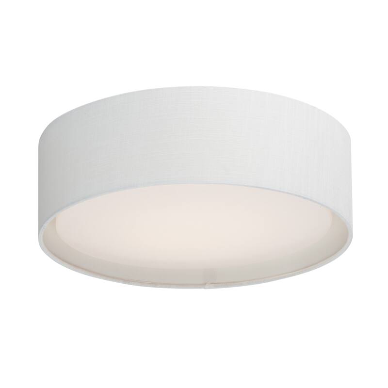 Maxim Prime 20" LED Flush Mount Drum Ceiling Fixture - White Linen