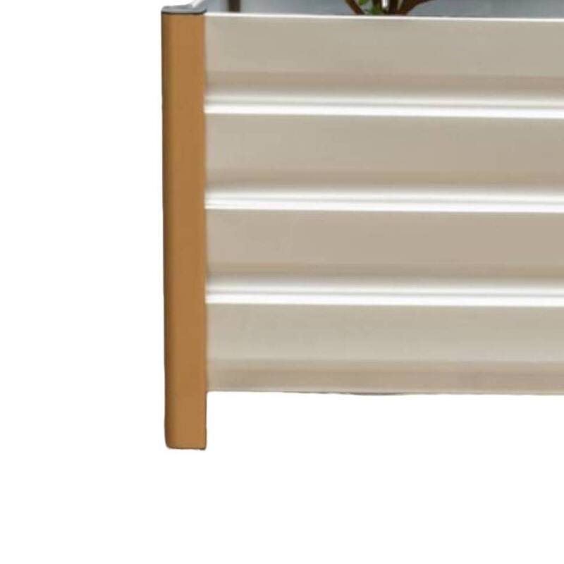 23.62" Single-Layer Deep Bottom Drainable Planting Bed, Raised Garden Bed, White - N/A