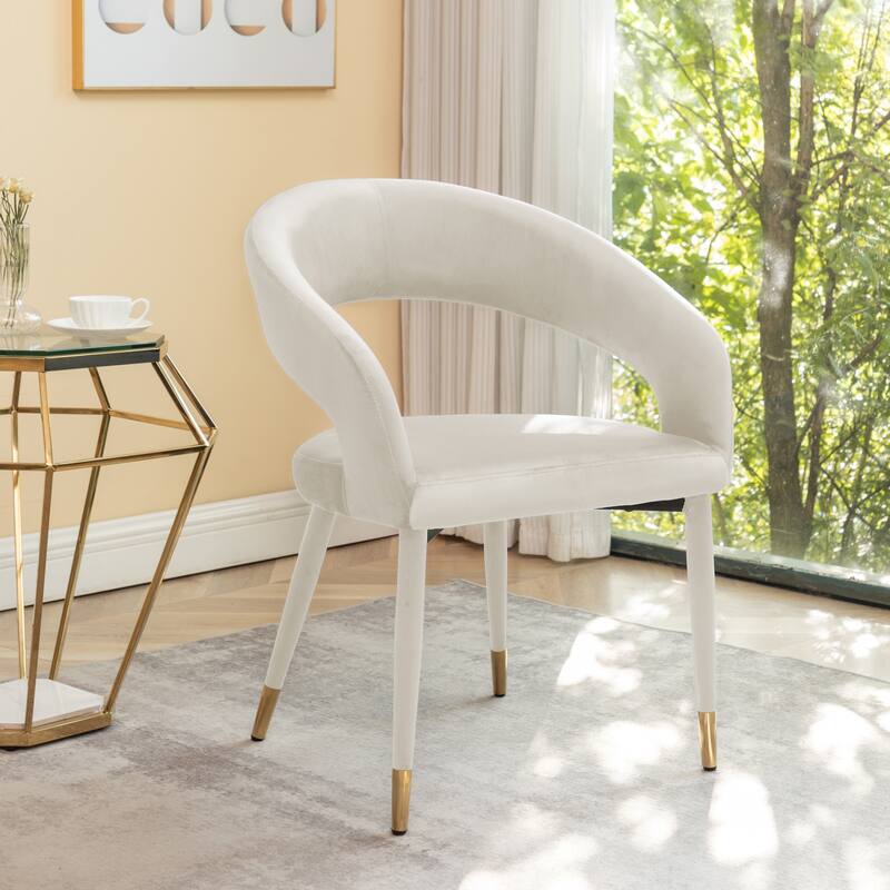 Porthos Home Xan Velvet Upholstered Dining Chair with Velvet Covered Iron Legs