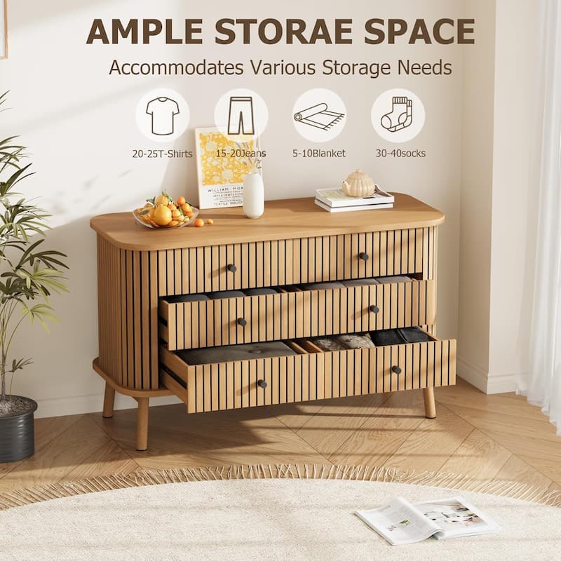 47in Wide Six Drawer Dresser, Chest of Drawers for Bedroom/Living Room