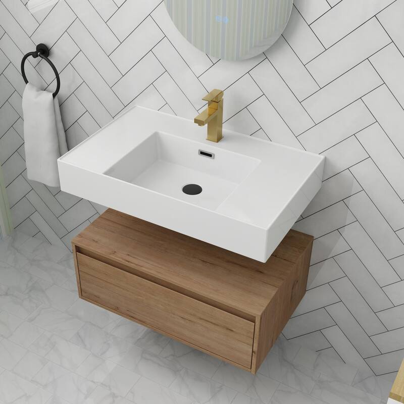 ARTCHIRLY 30/60 Inch Bathroom Vanity with Sink, Floating Bathroom Vanity With Soft Close Drawer