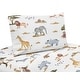 preview thumbnail 1 of 0, Jungle Animals 3pc Twin Sheet Set Hunter Green Yellow Grey Black and White Safari Animal Elephant Giraffe Lion Monkey Leopard