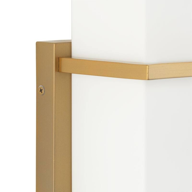 Antrim Collection One-Light Soft Gold Modern Medium Outdoor Wall Lantern - 5.25 in x 5 in x 18 in