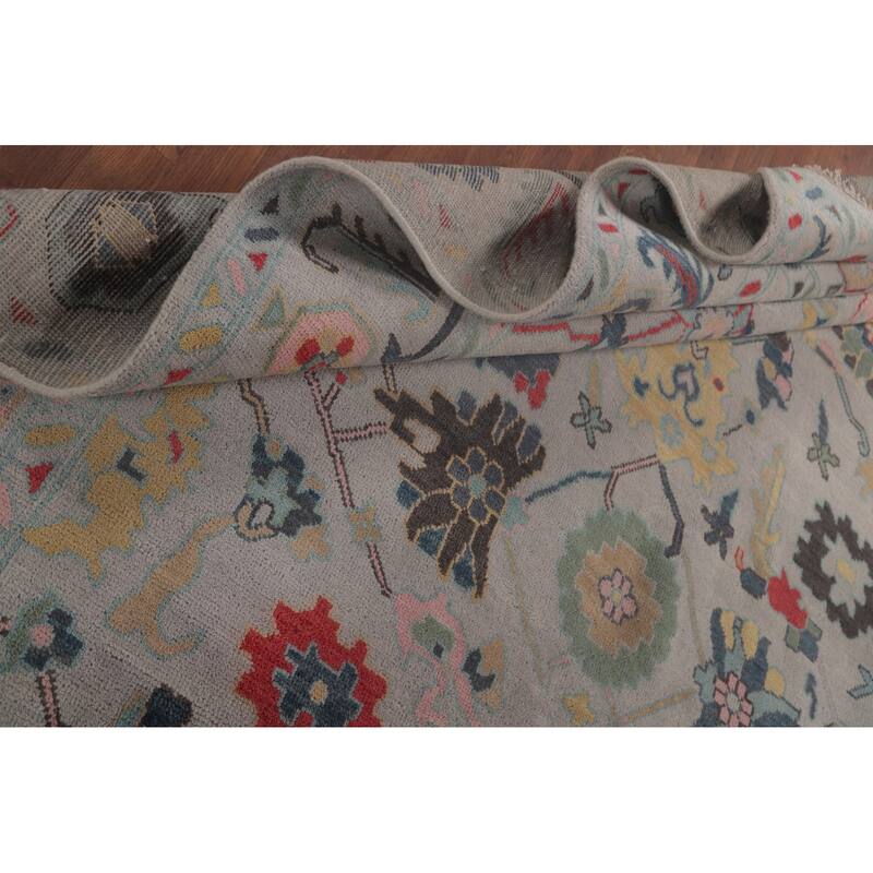 Transitional Floral Oushak Area Rug Handmade Oriental Wool Carpet - 7'11"x 10'4"
