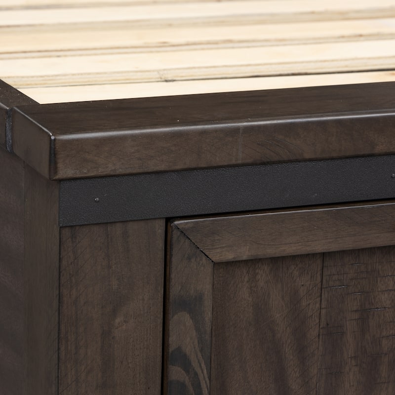 Thornwood Hills Rock Beaten Gray with Saw Cuts Queen Two Sided Storage Bed