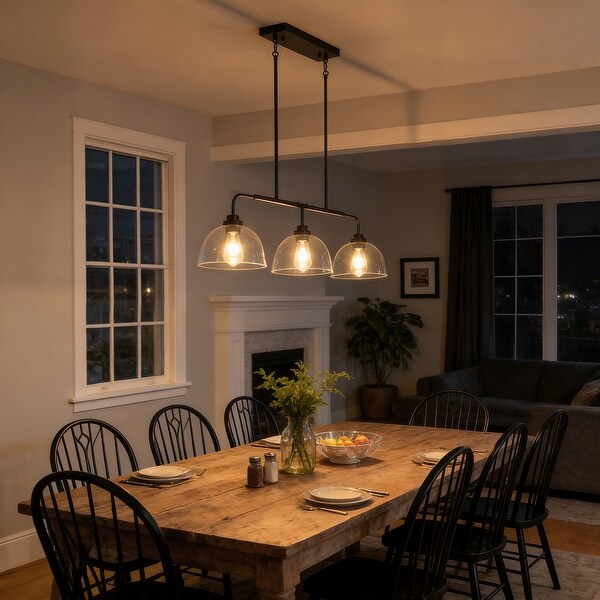 Starsky 3-Light Linear Clear Glass Pendant - On Sale - Bed Bath