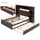 preview thumbnail 44 of 105, Modern Platform Bed with Integrated Cabinet, Trundle Bed and Drawers