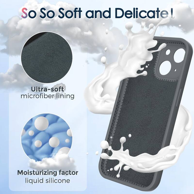 6.1 inch iPhone 13 Case, Liquid Silicone, Moisturizing Factor, Extreme Soft Slim Phone Case with Stand, Compatible with MagSafe