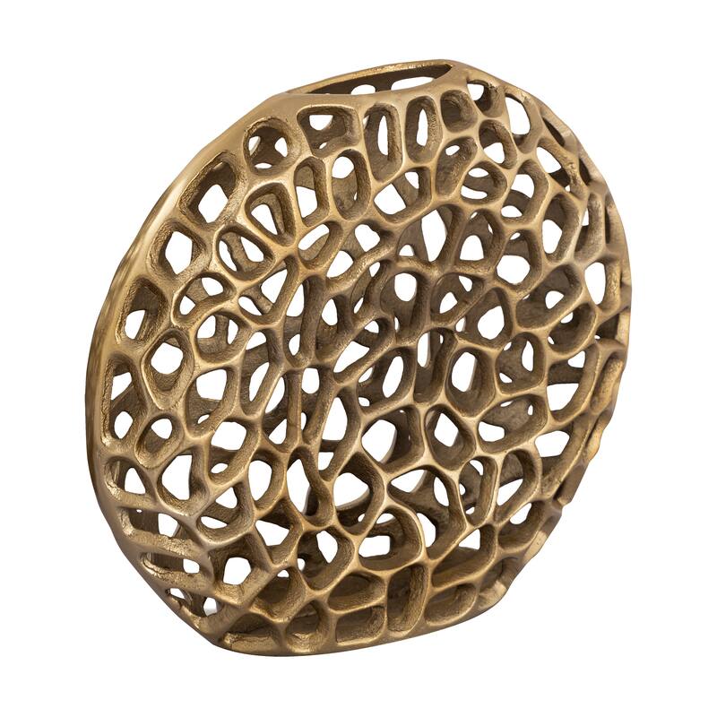 Elk Home Reef Brass Metal Contemporary 11 Inch Wide Vase