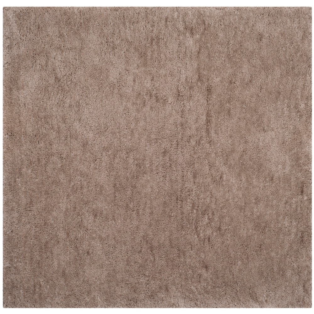 SAFAVIEH Handmade Sheep Shag Dochia Solid Polyester Rug
