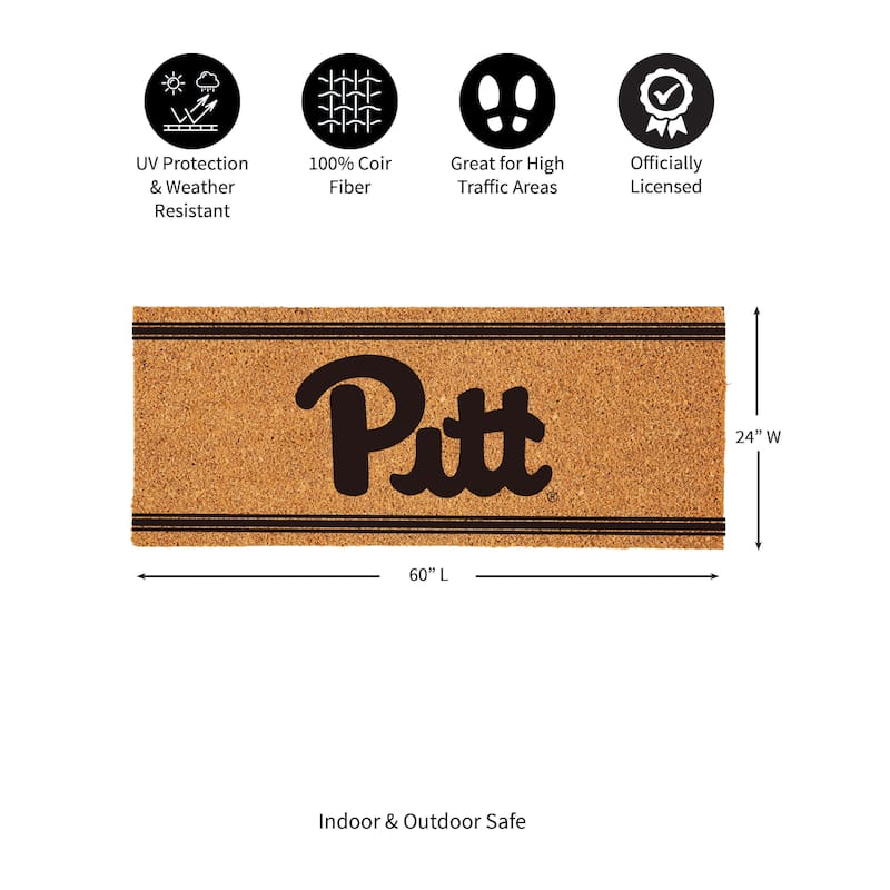 University of Pittsburgh Monochrome Indoor/Outdoor Coir Door Mat