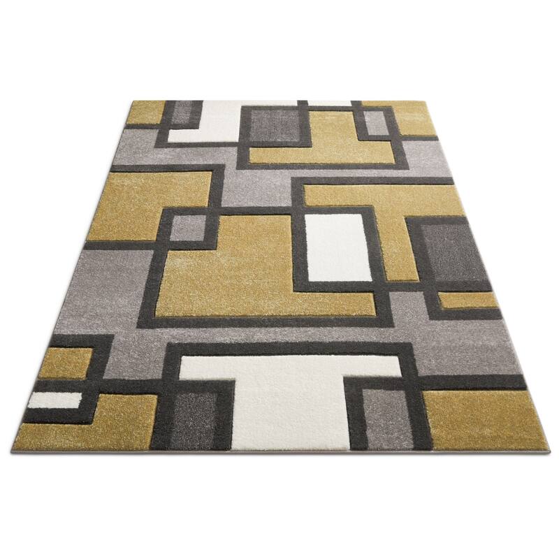 Well Woven Modern Geometric Color Block Area Rug