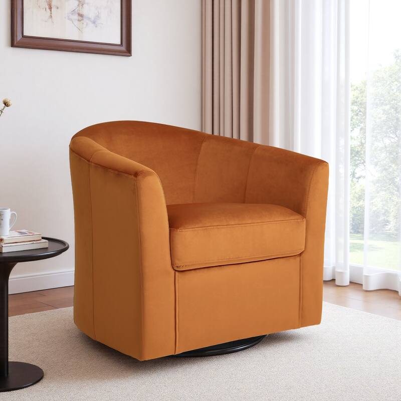 Upholstered Velvet 360° Swivel Accent Arm Chair