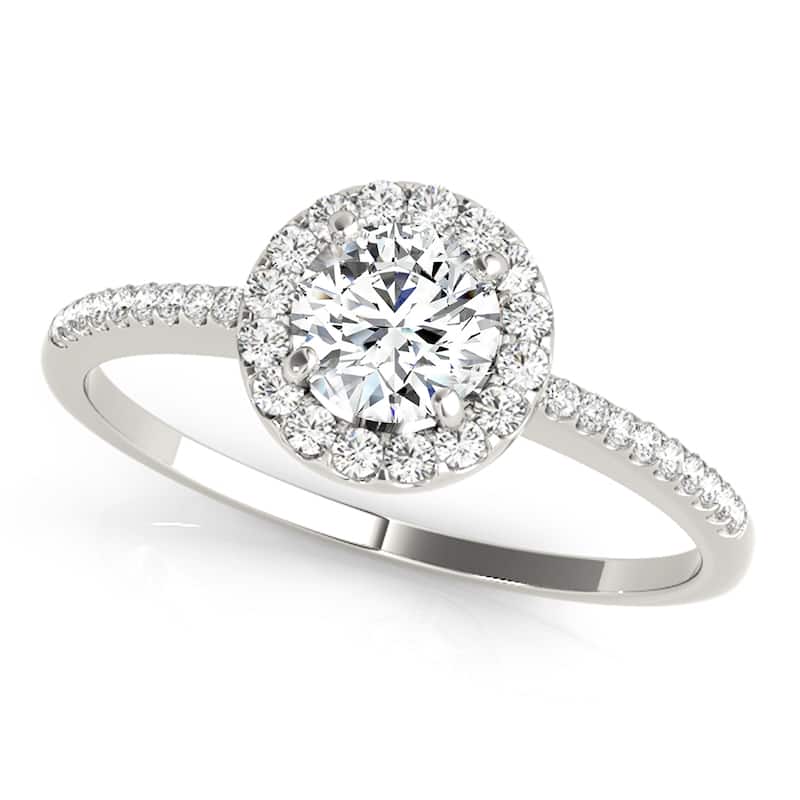 Auriya 14k-White Gold Lab Grown Round Diamond Halo Engagement Ring 0.50 to 5.00 ct. tw. (F-G VS) - 1.00 ct. center - 6