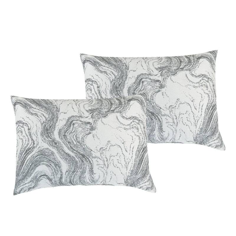 7 Piece White Grey Abstract Modern Bedding Comforter Set