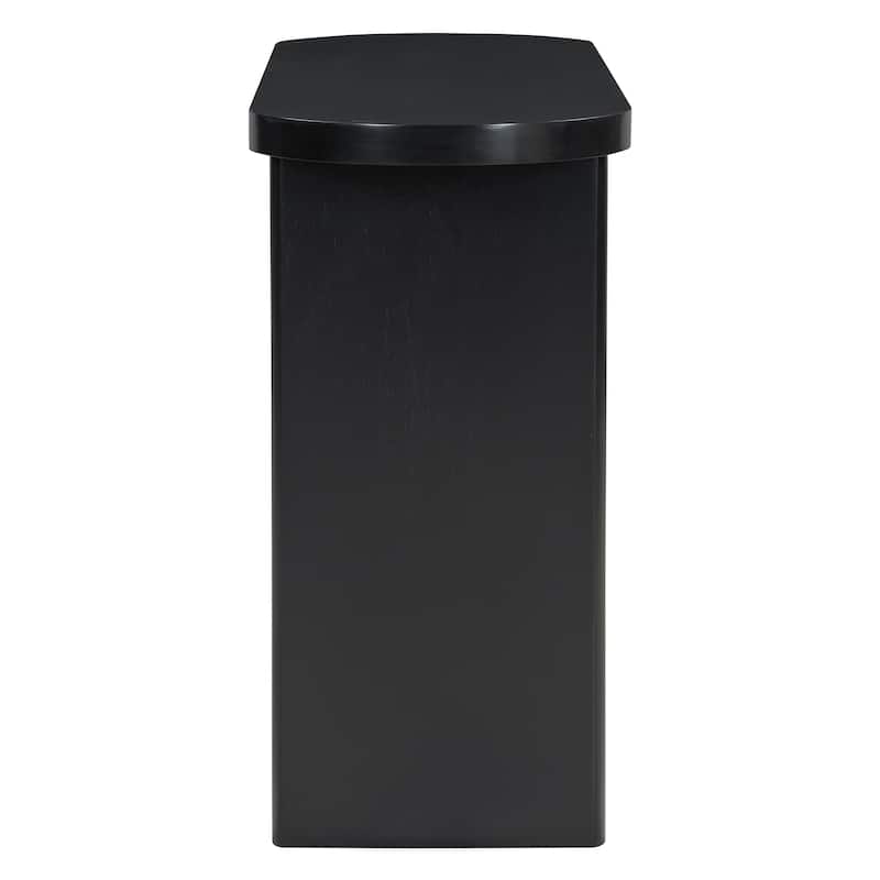 Console Table with Rounded Edges and Sturdy Shelf - Black