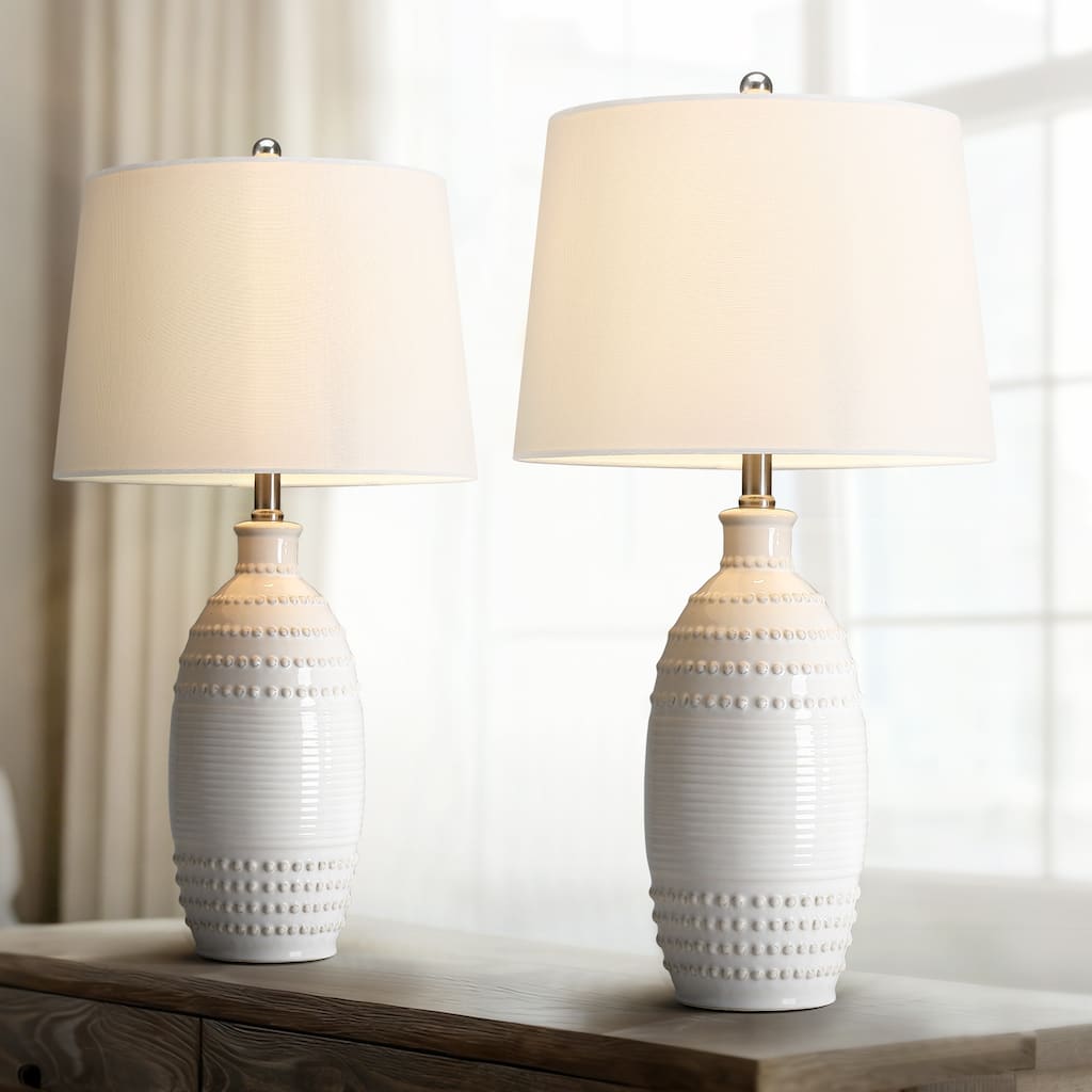 Nordic 3-Way Ceramic Table Lamp Set of 2 - 26 in. H