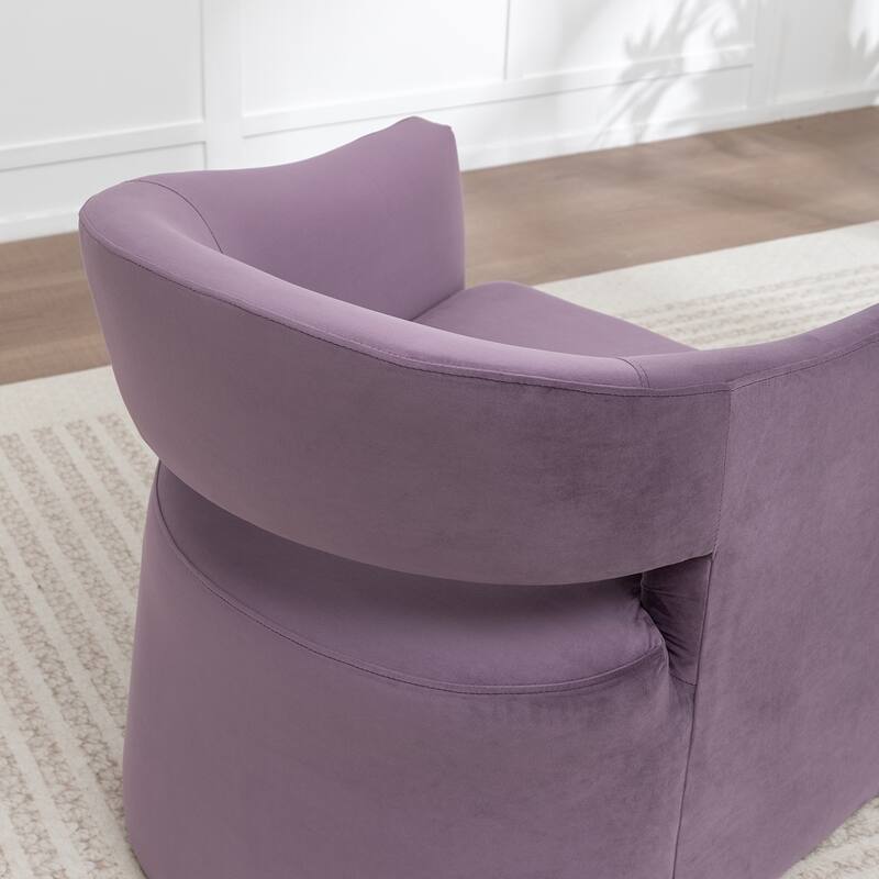 SEYNAR Modern Glam Velvet Accent Armchair Open Back with Ottoman Set of 2