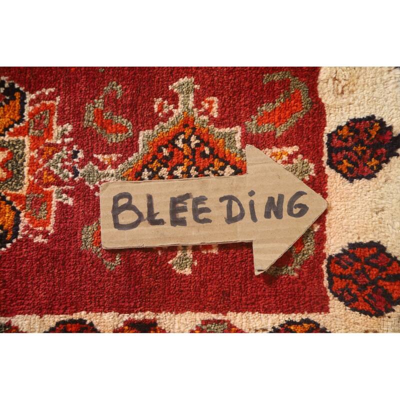 Red Shiraz Persian Vintage Square Rug Handmade Wool Carpet - 2'1" x 1'10"