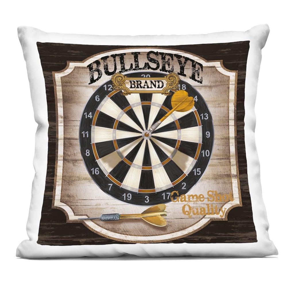 Stupell Rustic Bullseye Darts Game Decorative Printed Throw Pillow Design by Conrad Knutsen