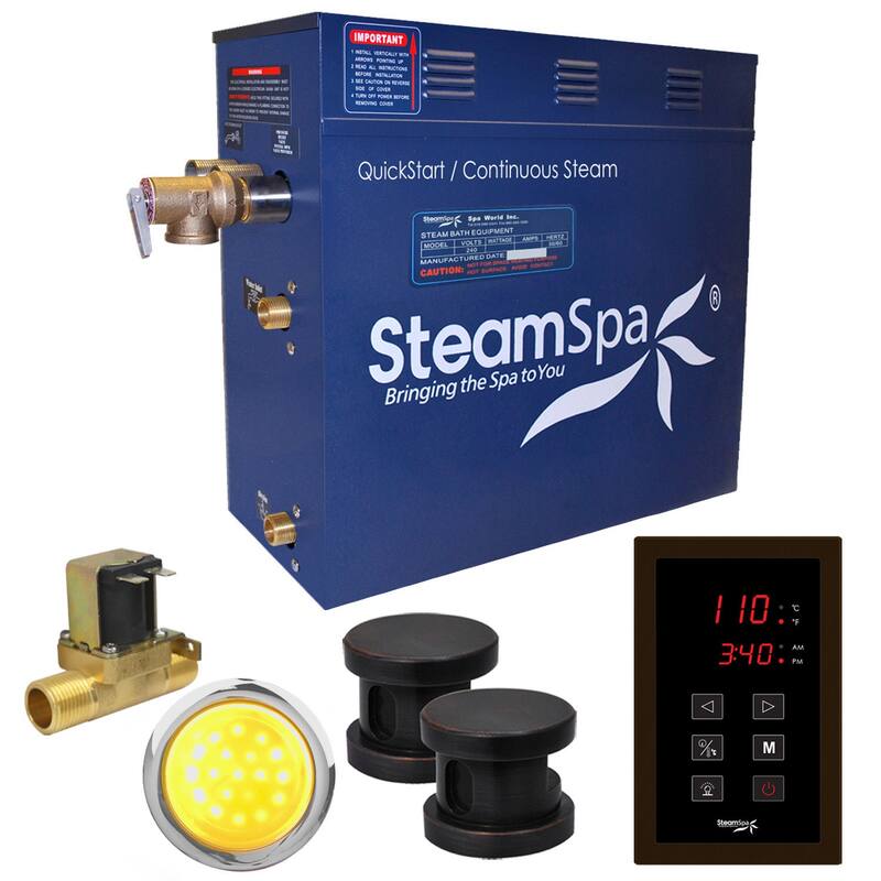 SteamSpa Indulgence 12 KW QuickStart Acu-Steam Bath Generator Package - Oil Rubbed Bronze