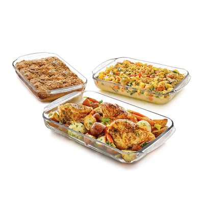 Libbey Baker's Basics 3-Piece Glass Casserole Baking Dish Set