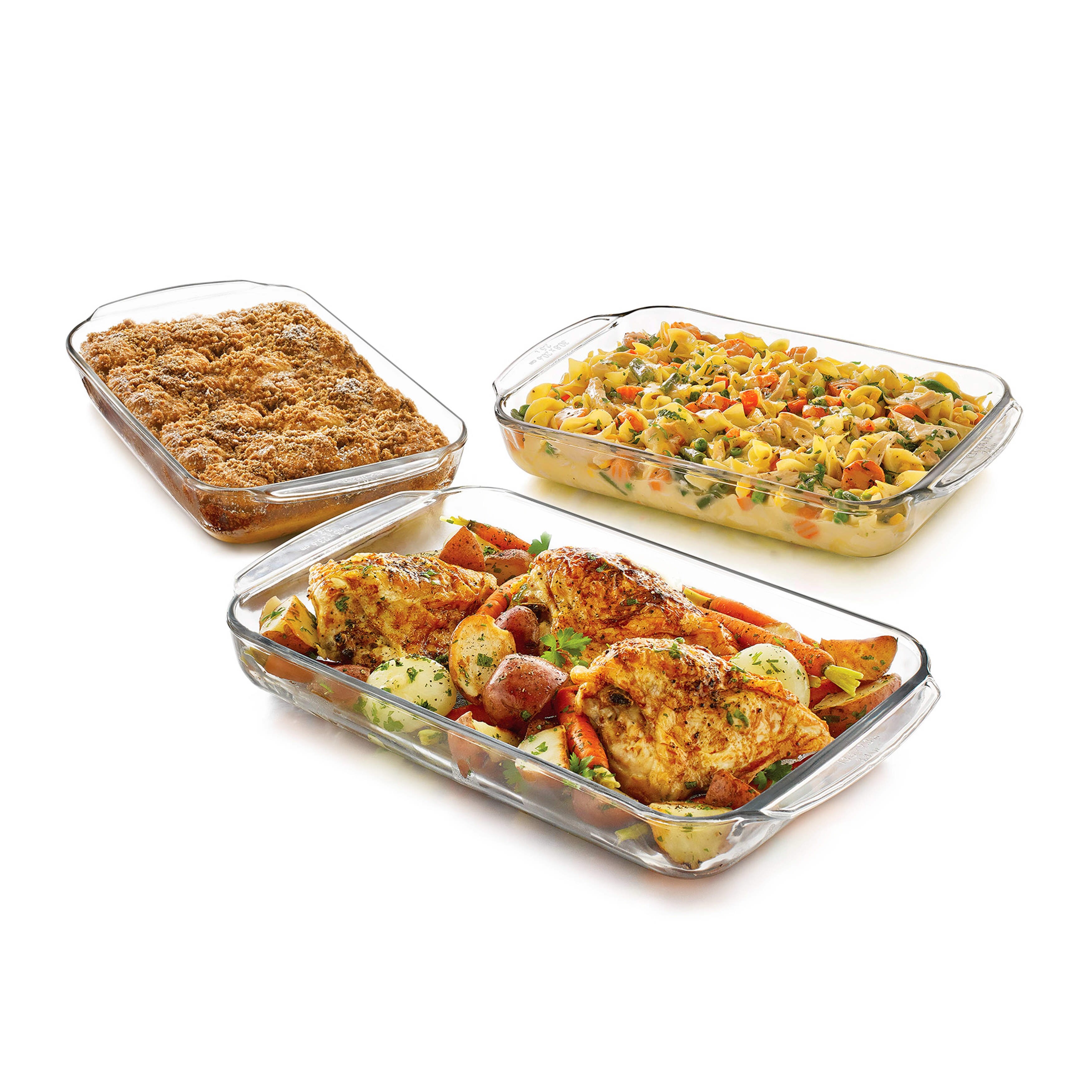 Libbey Baker s Basics 3 Piece Glass Casserole Baking Dish Set On Sale Bed Bath Beyond 18518440