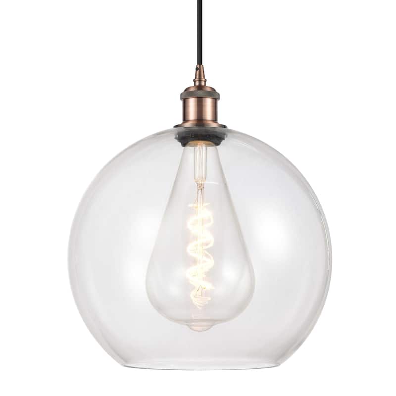 Innovations Lighting 516-1P-16-12 Athens Pendant Athens 12" Wide - Antique Copper / Clear