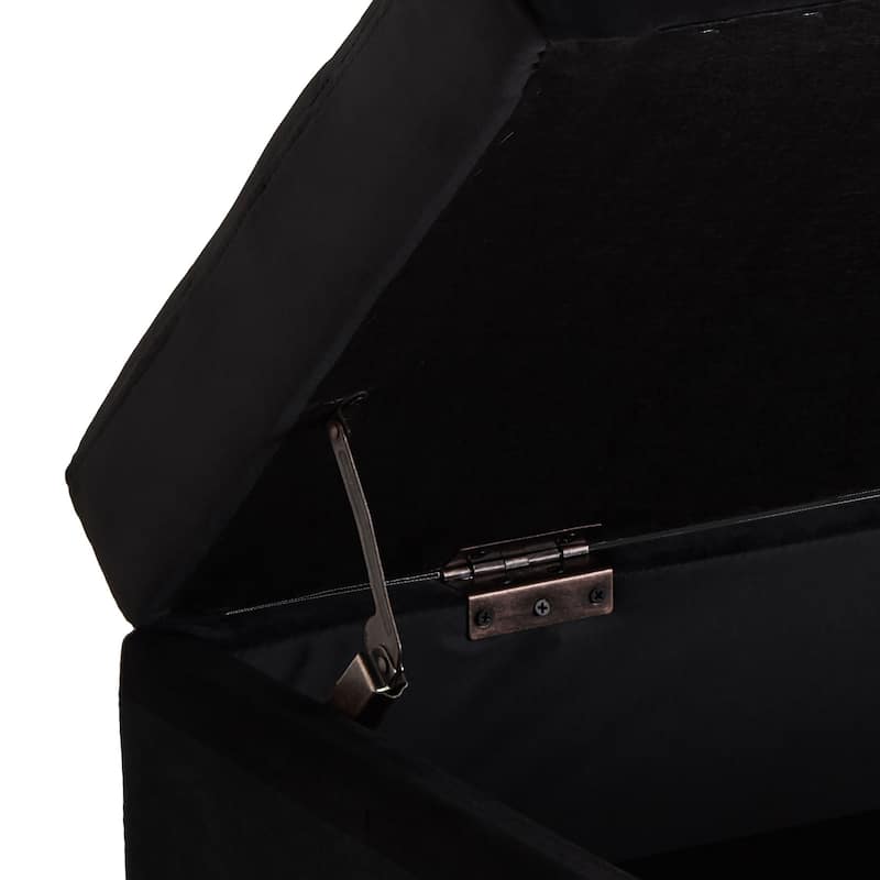 Modern Velvet Upholstered Storage Bench with Flip-Up Seat Top