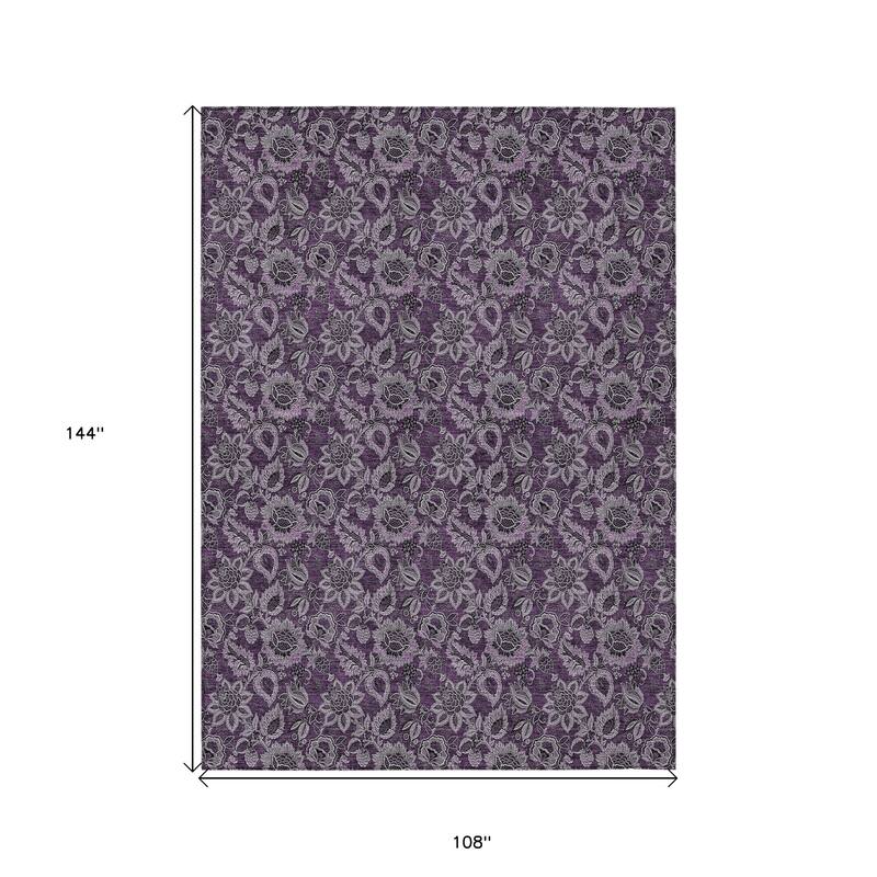 HomeRoots Floral Transitional Rectangle Outdoor Rug