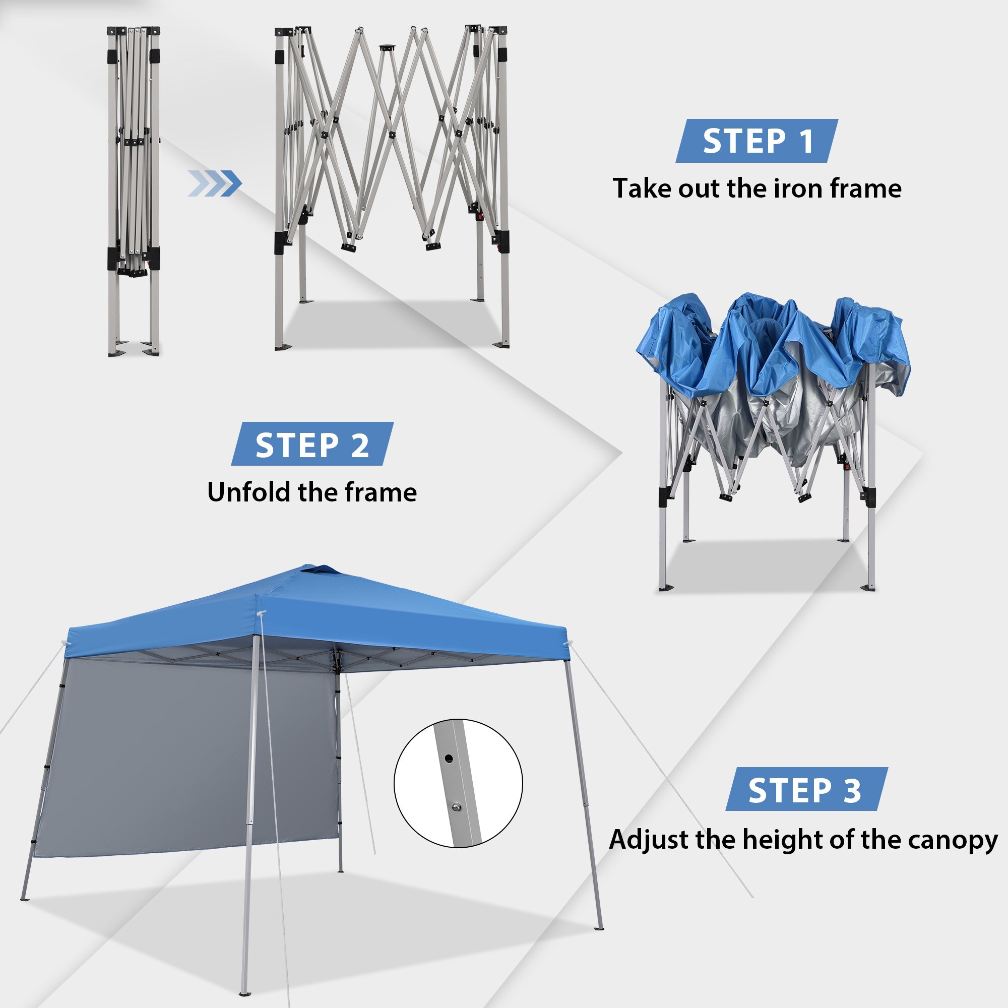 Ainfox 8 x 8 ft Pop-up Canopy Tent, Outdoor Gazebo for Beach, Sun