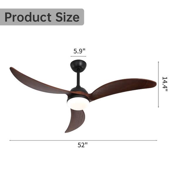 52 Inch Ceiling Fan with Lights and Smart Remote Control 6 Speed Quiet
