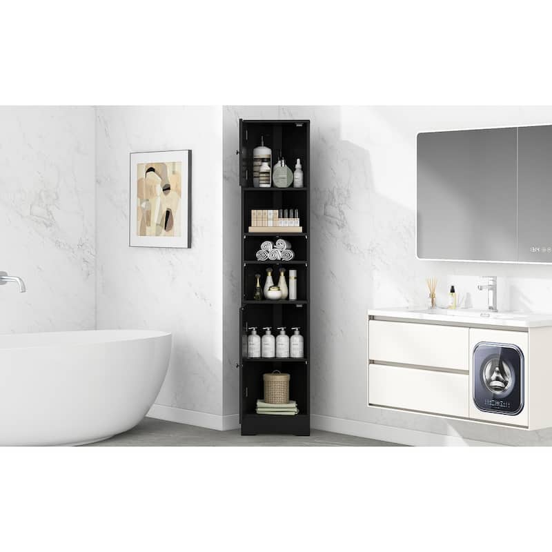 Corner Bathroom Storage Cabinet with Two Doors