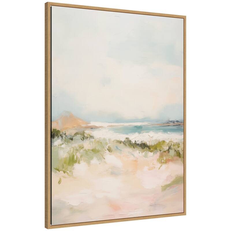 Kate and Laurel Tranquil Landscape III expansion by Amy Lighthall Framed Canvas Wall Art Print - 28 x 38 - Natural